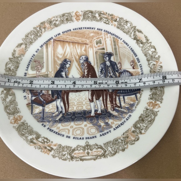 Vintage 1973 Porcelain plate D’arceau-Limoges, Marquis De Lafayette 1776 - Picture 3 of 5